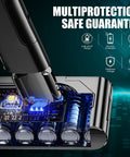 Upgraded 9000 Mah Rechargeable Battery Replacement For Dyson V8 Absolute Animal SV10 Vacuum Cleaners showing interior components and safety features.
