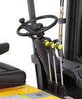 Control panel and steering wheel of Heavy Duty 3 Wheel Electric Forklift Stacker With Full Power System for easy operation.