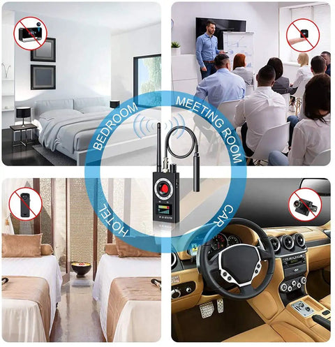Hidden Camera Detectors And Bug Detectors For Anti Spy GPS Detection RF Signal Scanner Device Finder in bedroom, meeting room, car, hotel