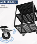Heavy Duty Planer Stand With 27.6 Inches By 24 Inches Work Surface, Adjustable Height, featuring four casters and storage shelves