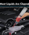 Using Power Steering Fluid Extractor And Refill Pump Kit, 200cc Manual Suction And Injection Tool in car engine bay