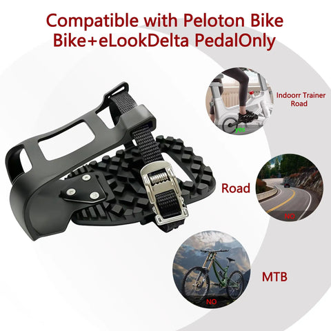 Pedal Cages For All Exercise Bikes With Stainless Hardware And Tool Free Sneaker Switching Peloton Compatible showcasing compatibility