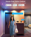 Slick Six Inch Smart Retrofit Recessed Can Lights With Wifi Direct Connect Pushing One Thousand Lumens Fully Dimmable Led Downlights Matching Any Vibe And Hooking Up Smoothly With Voice Controls For Straight Up Clean Setup Six Pack illuminating a modern entryway.