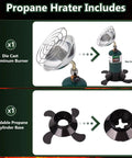 Portable Propane Heater With Upgraded Catalytic Burner For Camping And Outdoor Use 6200 BTU Radiant Heat includes burner and base