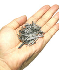 Hand holding 100 Pack 2mm By 20mm Dowel Pins Metal Dowel Pins M2 For Wood Furniture Shelves 304 Stainless Steel Shelf Pegs Bunk Bed Pegs
