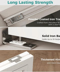 Beat Those Wobbly Closet Bifold Doors With This Complete 36 Inch Track And 3 Ft Bi Folding Door Hardware Kit featuring details of powder-coated iron track, solid iron base, and thickened hinge.