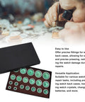 Watch Press Die Set 20 Pcs Kit with 20 to 58mm dies in box next to watchmaker repairing watch, illustrating precision use