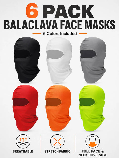 Dope Six Pack Full Face Balaclavas Ski Masks For Men And Women UV Sun Protection Windproof Summer Face Cover multicolor display