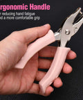 Two Pack Handheld Hole Punch Set With 1/8 Inch And 1/4 Inch Holes Includes 10 Binder Rings Heavy Duty Metal Punches For Crafts Tags Tickets And Paper Projects, ergonomic handle close-up