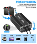 Tailgate Tested 2000W Power Inverter DC To AC Converter 12V To 110V showing power inputs and connections for RV truck camping and emergency use.