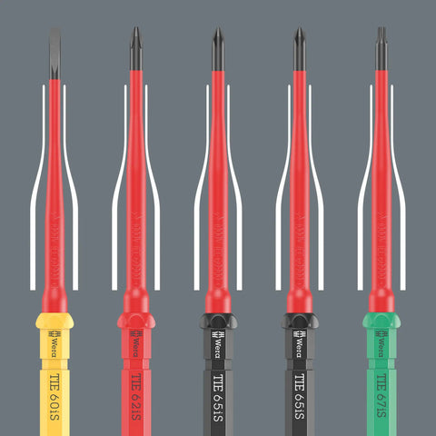 Compact VDE Insulated Screwdriver Set Of 26 Pieces Kraftform Kompakt Big Pack with color coded profiles and laser size indicators