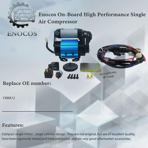 12V On-Board High-Performance Air Compressor for Tire Inflation, Air Locker Differentials, Pneumatic Tools, Air Mattresses, Pool Floats and More, Compact and Durable Power for Your Vehicle with wiring and accessories.