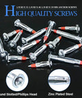 Heavy Duty Molly Bolt Wall Anchor Set Zinc Plated Steel 60-Piece Assortment Kit displayed on black surface