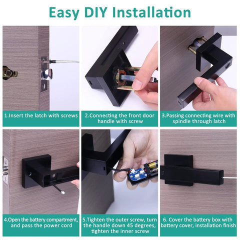 Smart Fingerprint Door Lock With Keyless Entry And Backup Keys Biometric Security installation steps