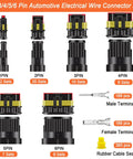 Waterproof Automotive Wire Connector Kit With 1008 Pieces And 63 Sets 1 Pin To 6 Pin Male And Female Plug Connectors
