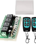 12V Wireless Relay Remote Switch Kit with 4 Channel Relay Module 433MHz Transmitter Receiver for home automation