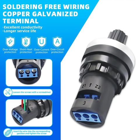 4 Pack 10K Ohm LA42DWQ22 Rotary Potentiometer 22mm for Variable Speed Drives and Inverter Controllers with copper terminal