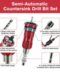 Semi-Automatic Countersink Drill Bit Set showcasing sharp cutter head and two-flute design for smooth drilling.