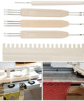 Transfer Tool Needle Pusher for Knitting Machines, Crochet Sewing Tools Set Compatible With KH581 KH811 KH821 KH831 KH851 KH860 KH880 KH868 KH892 KH894 KH900 KH910 KH920 KH940 CK35, Pro Grade Sewing Machine Accessories displayed with multiple needle pushers and knitting frames.