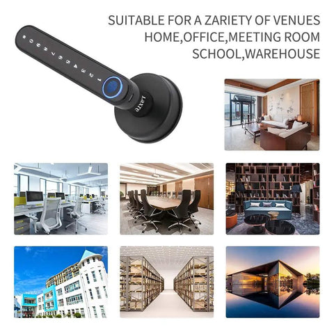 4 In 1 Fingerprint Smart Door Lock With Touchscreen Keypad And Bluetooth App Control, suitable for various interior settings