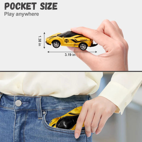 Mini One Sixty Four Scale RC Car With 2.4GHz Remote Control And 3 Speed Modes Rechargeable Desktop Toy fits in pocket