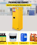 Flammable Storage Cabinet 18 By 18 By 35 Inches Galvanized Steel Safety Cabinet With Adjustable Shelves Yellow Built Tough