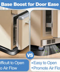 Comparison of mini fridge on silicone mat with four base risers promoting air flow versus without; Mini Fridge Silicone Mat With Four Base Risers 24 By 24 By 0.8 Inches Drip Tray Under Refrigerator Mat Floor Protector Leak Resistant Portable Durable Anti Slip Black.