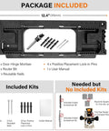 Package contents of Hinge Mortiser Kit For Doors And Frames, Pro Grade Door Hinge Jig For Quick And Easy Install displayed.