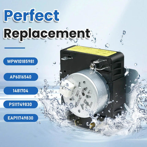 Dryer Timer Replacement W10185981 Compatible With Whirlpool Kenmore Crosley Amana WPW10185981 AP6016540 1481704 PS11749830