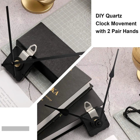 Clock Movement Mechanism With High Torque Long Shaft For Wall Clocks Replacement DIY Quartz Motor Includes Brackets Gasket Washer Hex Screw And Two Pairs Of Hands For Easy Repair