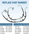 Jeep Wrangler Brake Hydraulic Hose Replacement Kit 2011-2017 3.6L 3.8L JK Front Driver And Front Passenger Side