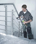 Man using 110V 800W Pipe And Tube Polisher With Stainless Round Sander, 360 Degree Rotation, 6 Speed Adjustable on railing