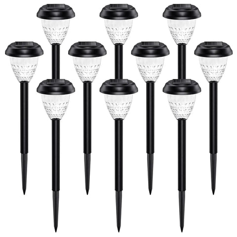 10 Pack Solar Outdoor Lights Waterproof Dusk To Dawn Up To 12 Hours Solar Powered Pathway Garden Lights With Auto On Off No Fuss Install