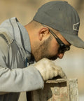 Worker wearing Kazbek Torque Polarized Anti Fog Vapor Shield Safety Glasses With Smoke Lens Built Tough Military Grade UV 400