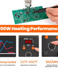 Pro Grade Hot Air Rework Station Kit With Three Nozzles 5mm 8mm 10mm, PID Temperature Control From 212F To 896F, PCB soldering