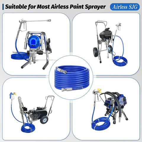 Pro Grade 3600 Psi Airless Paint Spray Gun Kit With 25 Foot High Pressure Hose Five Swappable Tips And Extension Rod showcasing airless sprayers and hose.