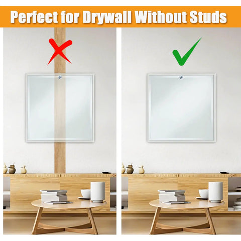 Image showing Heavy Duty Self Drilling Drywall Anchors And Screws Slam Right Into Walls Without The Headache holding a picture frame on drywall.