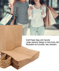 Heavy Duty Kraft Paper Shopping Bags With Handles For Reuse And Easy Carry DIY Friendly For Decorating Large Capacity Groceries And Gifts Sturdy Portable Bags For Home Restaurants And Shops shown in a stack.