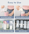 Portable Stainless Steel Vacuum Insulated Breastmilk Cooler Bottle Keeps Nursing Milk Ice Cold For Thirty Six Hours With Reusable Travel Chiller And Grab Bag Essential made for easy pouring and fridge storage.