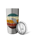 Hang Gliding Retro Flying Vintage Hang Glider Stainless Steel Insulated Tumbler with colorful design and clear lid