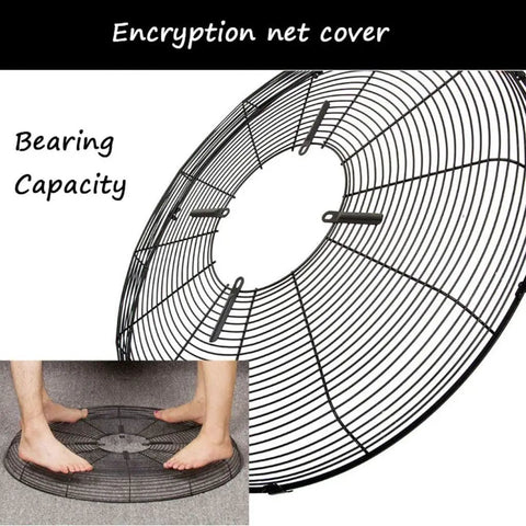 Industrial Grade Three Speed Free Standing Gym Fan Equipped With Rapid Mist Cooling And Slick Continuous Oscillation Featuring Ultra Quiet Motor Mobile Pedestal Design net cover showing bearing capacity with feet on it.