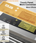 Touch panel controls of Heavy Duty Stainless Steel Food Dehydrator With 800 Watt Motor And 24 Hour Timer for precise drying.