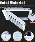 Top Notch White Louvered Access Door Vent With Detachable Mesh Cover For Wall And Ceiling Inspection Hatch close-up of metal hinge and support columns.
