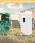 Top Travel Trailer Water Heater Repair Kit With Control Board Thermo Assemblies Electrode And Rocker Component For 12V Systems showing ignition control module dimensions.