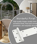 Beefy Heavy Duty 5 Inch Gate Hinges Set showcased with indoor and outdoor use visuals, rust-resistant, matte white finish.