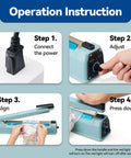 Operation instructions for Heavy Duty 12 Inch Bag Sealer With 2mm Seal Width Iron Impulse Heat Sealer For Shrink Wrap manual
