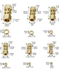 QWORK brass compression tube fittings kit, 46 pcs, assorted 1/8–1/2 in OD straight unions for truck airlines