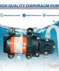 High quality diaphragm pump submerged in water with self-priming function and stable performance features displayed