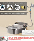 No Fuss Automatic Water Dispenser For Dogs And Livestock installation guide with 3/4" GHT connectors and stainless steel bowl.