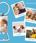 10 Pack Sublimation Blanks Keychains Aluminum Bottle Opener Transfer Key Rings For Custom DIY Gifts And Dope Crafts on display